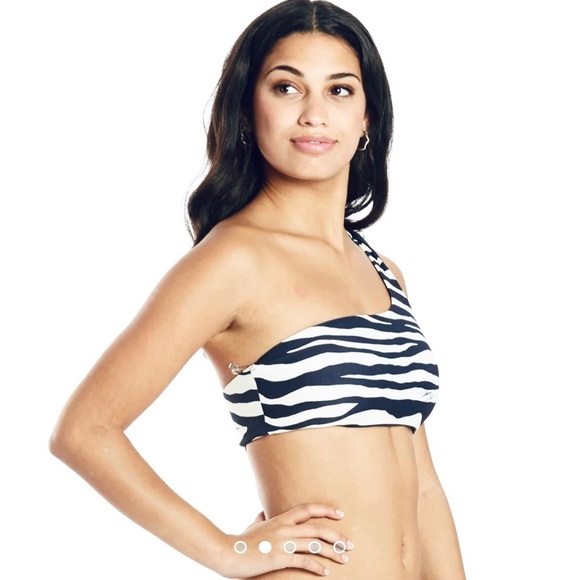 MICHAEL Michael Kors zebra print 2 piece logo ring swimsuit - Picture 2 of 8